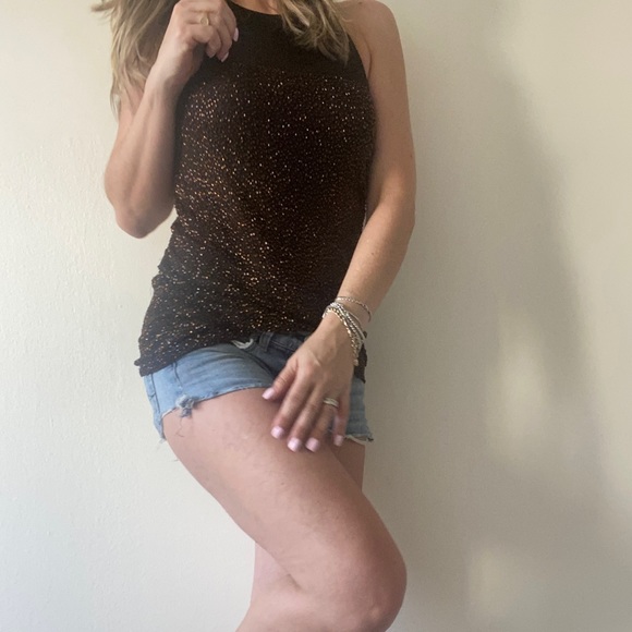 Vintage 90s beaded mesh fitted glam tank top 🍪🍪 - Picture 13 of 14